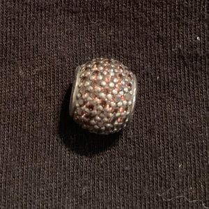 Pandora Silver Amber Pave Bead Charm